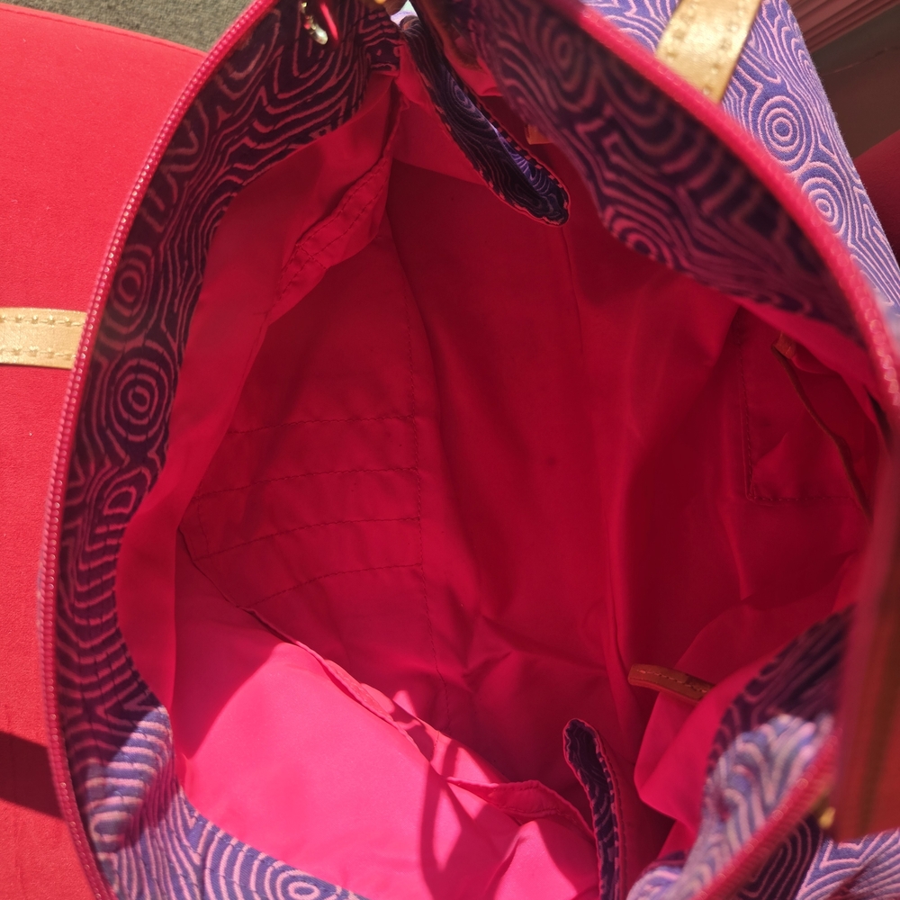 Dooney & Bourke Purple and Tan Shoulder Bag - Picture 4 of 7
